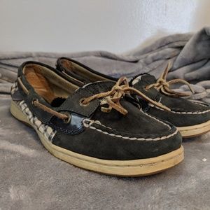 Sperry Angelfish Black Plaid 8.5 W